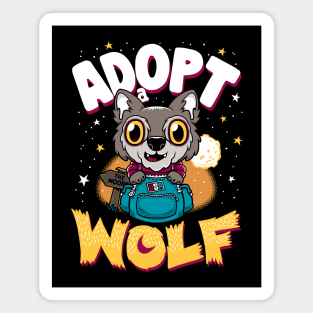 Adopt a Wolf- Creepy Cute Cartoon - Kawaii Werewolf Magnet